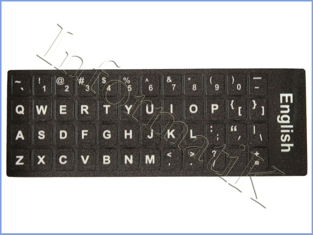 Adesivi Neri Etichette Lettere per Tastiera Inglese Stickers Black Keyboard UK_main_foto