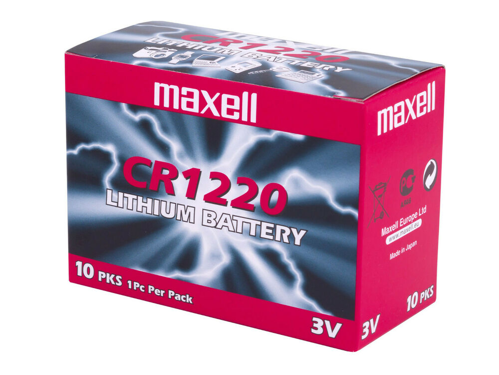 10 x Maxell CR1220 Pile Bottone Batterie Battery Coin CR BR DL ECR KCR LM 1220_main_foto