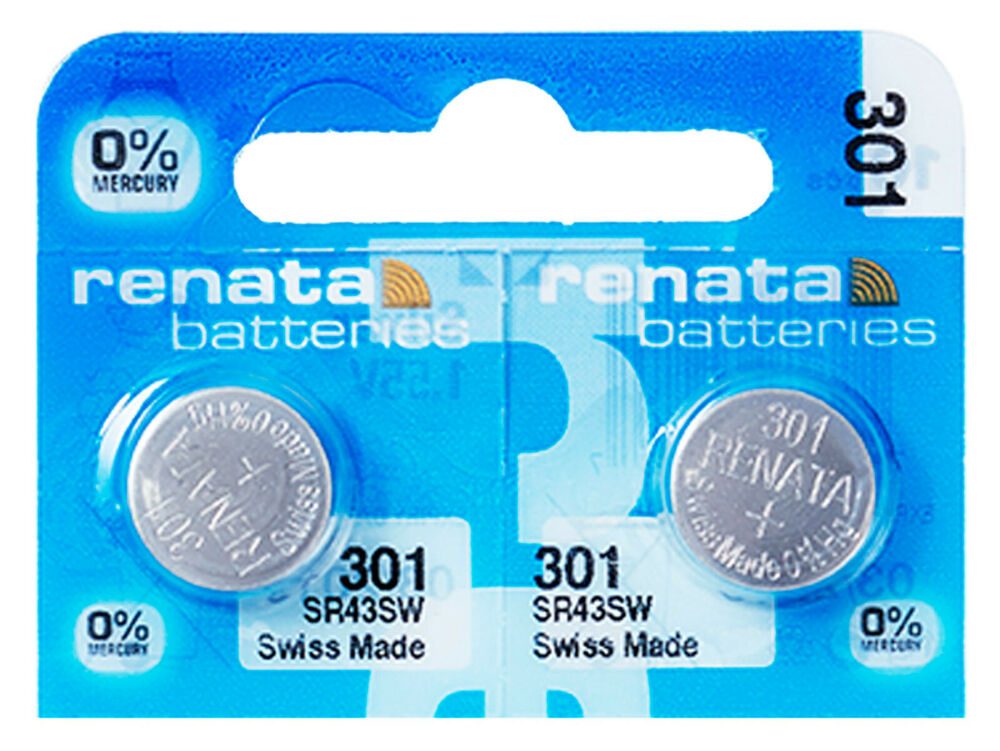 2 x Renata 301 Pile Batterie Blister Mercury Free Silver Oxide SR43SW 1.55V_main_foto