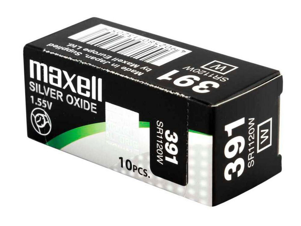 10 x Maxell 391 Pile Batterie Scatola Mercury Free Silver Oxide SR1120SW 1.55V_main_foto