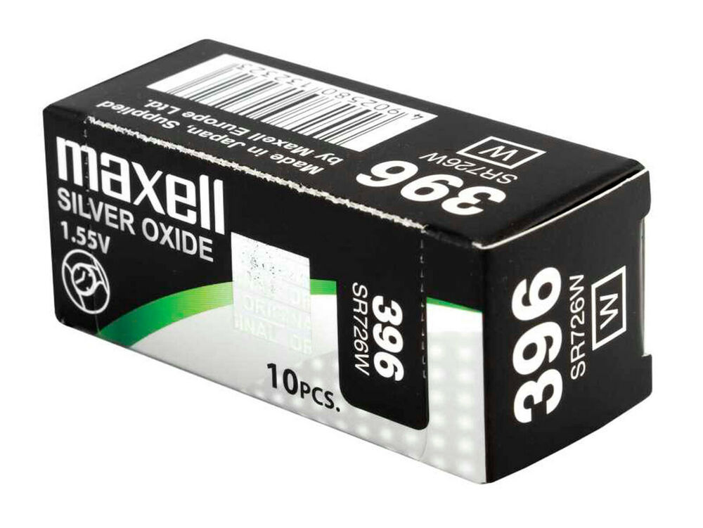 10 x Maxell 396 Pile Batterie Scatola Mercury Free Silver Oxide SR726SW 1.55V_main_foto