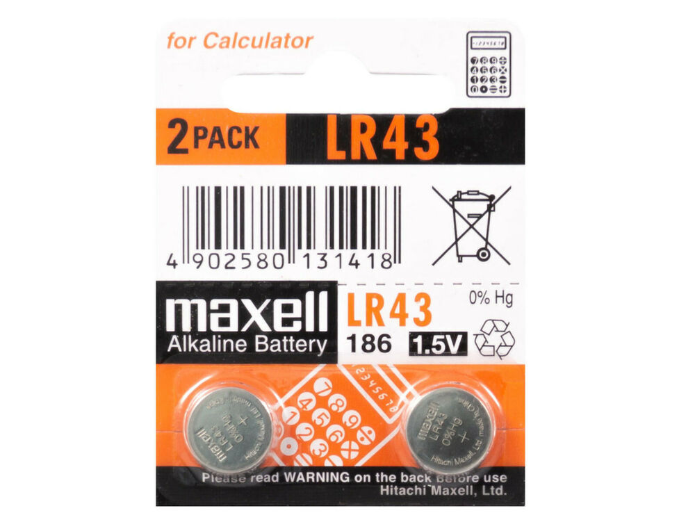 2 x Maxell Pila Batteria replace 386 386B BSR43H E386 LR43 SR43H SR1142PW_main_foto