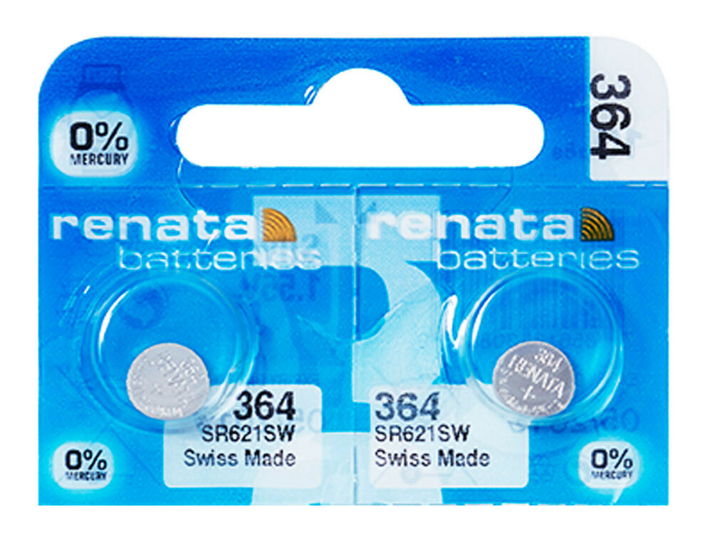 2 x Renata 364 Pile Batterie Blister Mercury Free Silver Oxide SR621SW 1.55V_main_foto