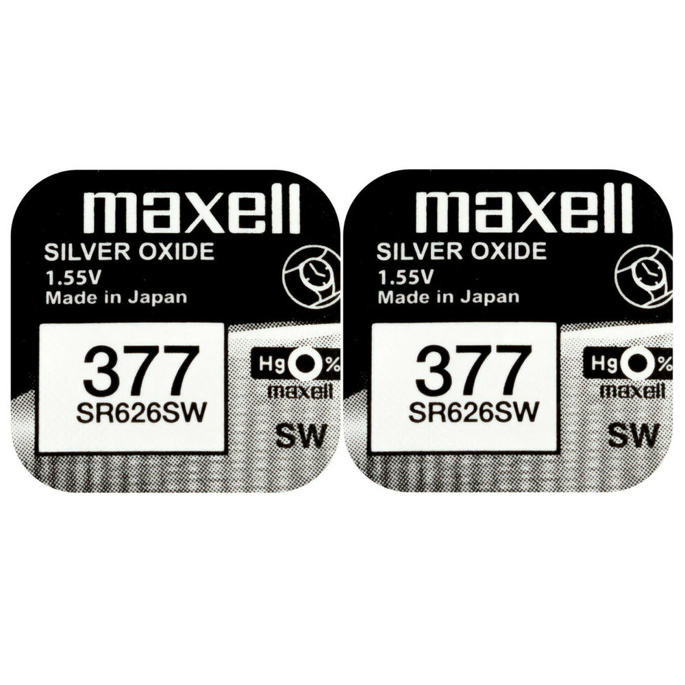 2 x Maxell 377 Pila Batteria Orologio Mercury Free Silver Oxide SR626SW 1.55V_main_foto