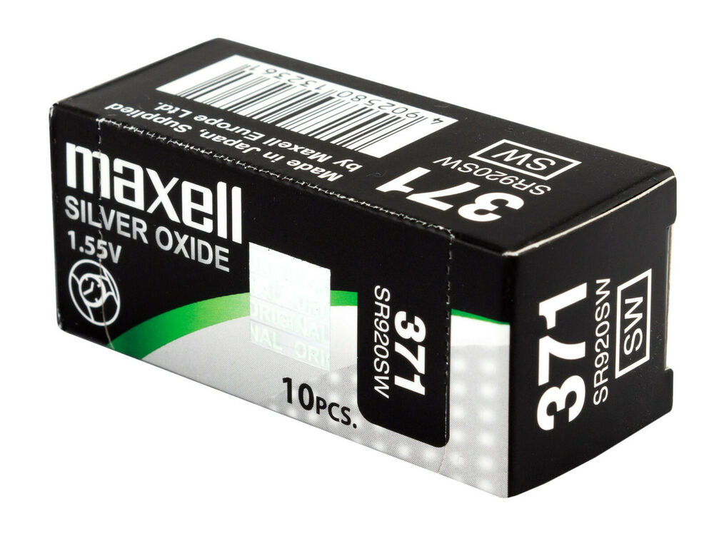 10 x Maxell 371 Pile Batterie Scatola Mercury Free Silver Oxide SR920SW 1.55V_main_foto