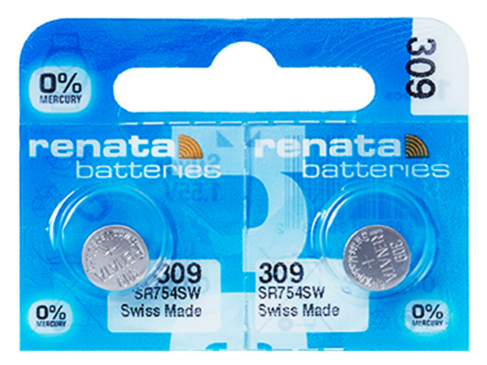 2 x Renata 309 Pile Batterie Blister Mercury Free Silver Oxide SR754SW 1.55V_main_foto