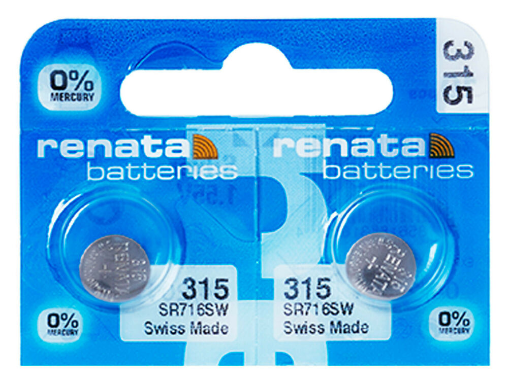 2 x Renata 315 Pile Batterie Blister Mercury Free Silver Oxide SR716SW 1.55V_main_foto