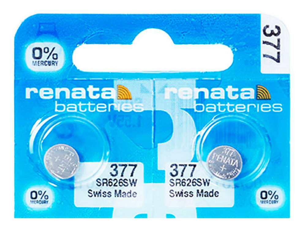 2 x Renata 377 Pile Batterie Blister Mercury Free Silver Oxide SR626SW 1.55V_main_foto