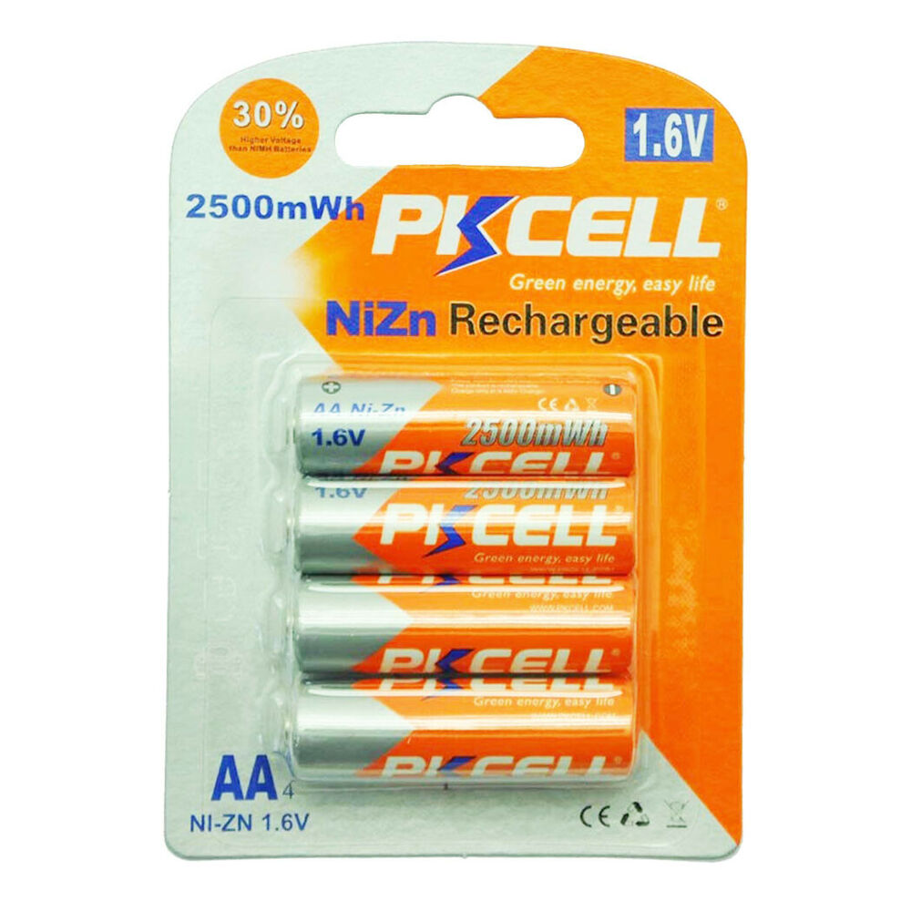 4 x PKCell AA 1.26 2500mWh Ni-ZN Pila Zinco Rechargeable Battery 500 Cicli_main_foto