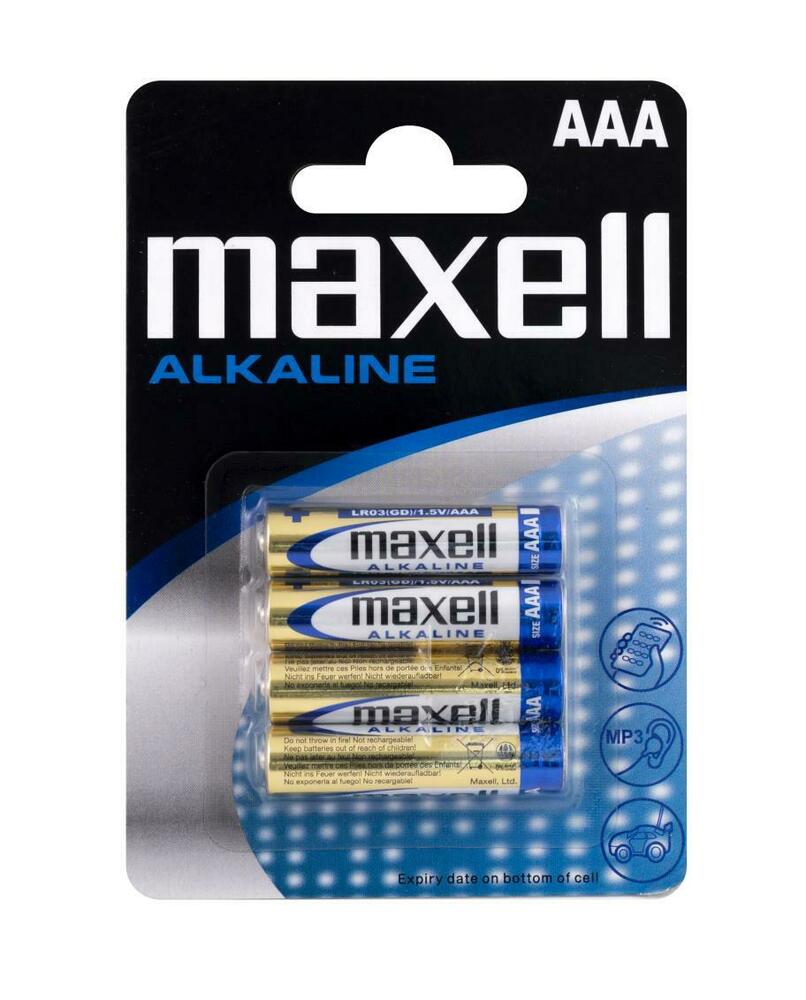 4 x Maxell Pile Ministilo Batterie Alcaline Micro AAA LR03 Blister Battery_main_foto