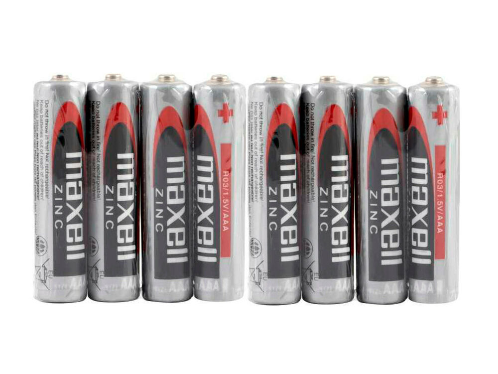 8 x Maxell Pile Ministilo Batterie Zinco Manganese AAA R03 SUM4SP Shrink Battery_main_foto