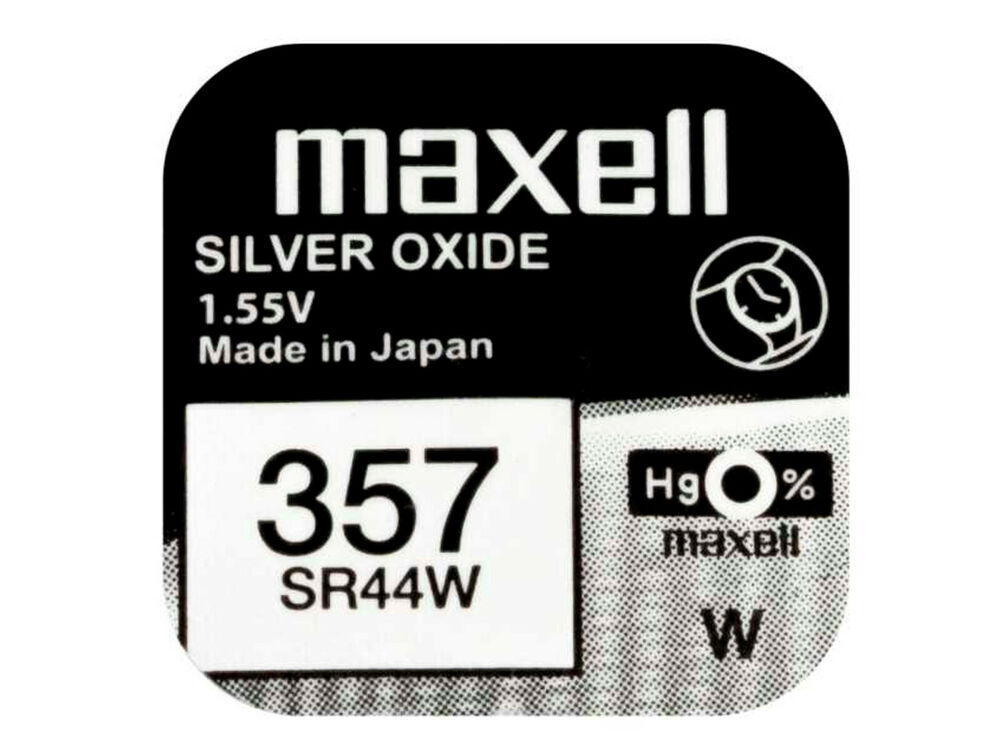 Maxell 357 Pila Batteria Orologio Mercury Free Silver Oxide SR44W Japan 1.55V_main_foto