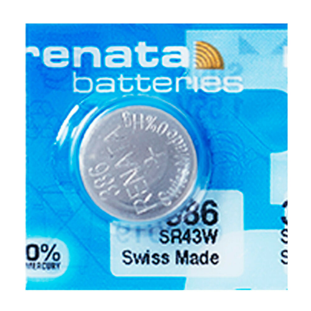 Renata 386 Pila Batteria Orologio Mercury Free Silver Oxide SR43W Swiss 1.55V_main_foto