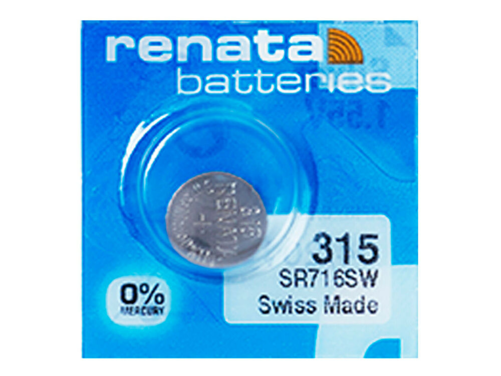 Renata 315 Pila Batteria Orologio Mercury Free Silver Oxide SR716SW Swiss 1.55V_main_foto