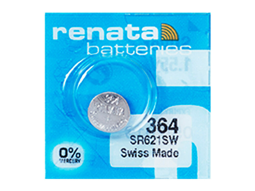 Renata 364 Pila Batteria Orologio Mercury Free Silver Oxide SR621SW Swiss 1.55V_main_foto