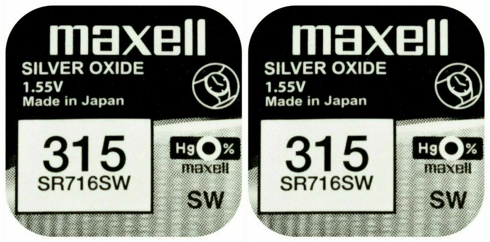 2 x Maxell 315 Pila Batteria Orologio Mercury Free Silver Oxide SR716SW 1.55V_main_foto
