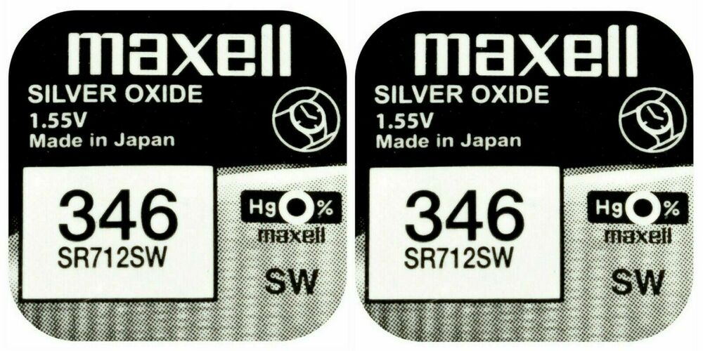 2 x Maxell 346 Pila Batteria Orologio Mercury Free Silver Oxide SR712SW 1.55V_main_foto