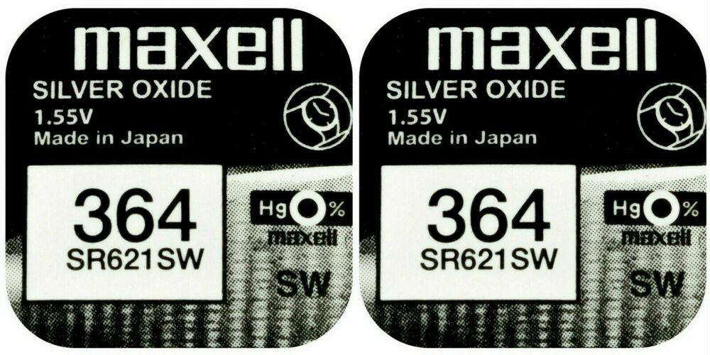 2 x Maxell 364 Pila Batteria Orologio Mercury Free Silver Oxide SR621SW 1.55V_main_foto