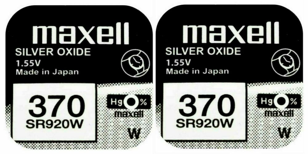 2 x Maxell 370 Pila Batteria Orologio Mercury Free Silver Oxide SR920W 1.55V_main_foto