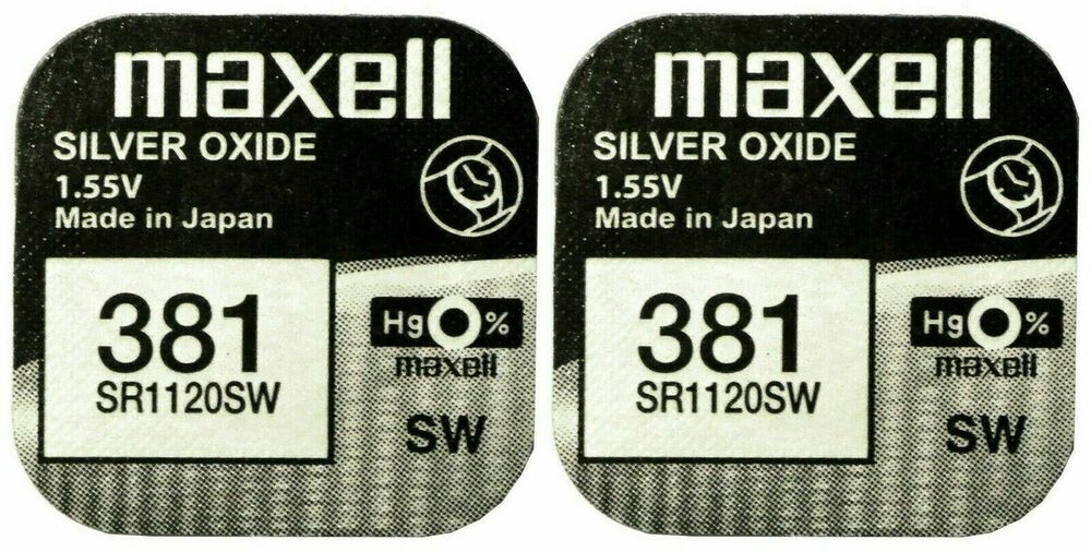 2 x Maxell 381 Pila Batteria Orologio Mercury Free Silver Oxide SR1120SW 1.55V_main_foto