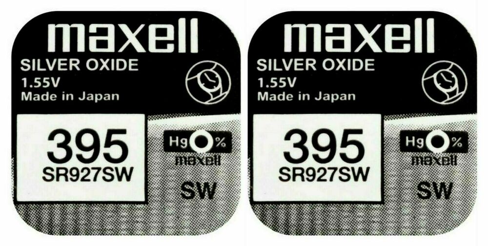 2 x Maxell 395 Pila Batteria Orologio Mercury Free Silver Oxide SR927SW 1.55V_main_foto
