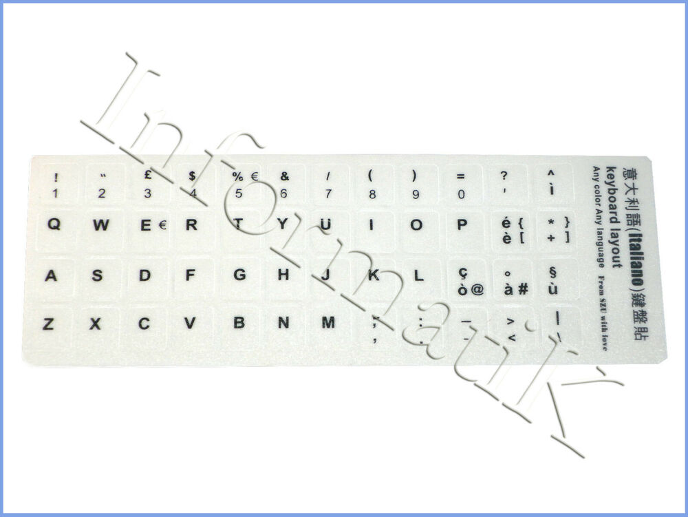 Adesivi Bianchi Etichette Lettere per Tastiera Italiana Stickers White Keyboard_main_foto