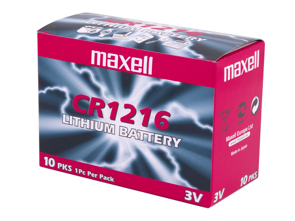 10 x Maxell CR1216 Pile Batterie 3V Battery Coin CR BR DL ECR KCR LM ML 1216_main_foto