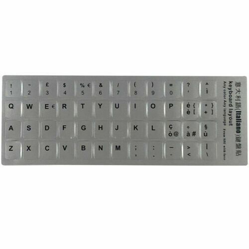 Adesivi Grigio Etichette Lettere per Tastiera Italiana Stickers Silver Keyboard_main_foto