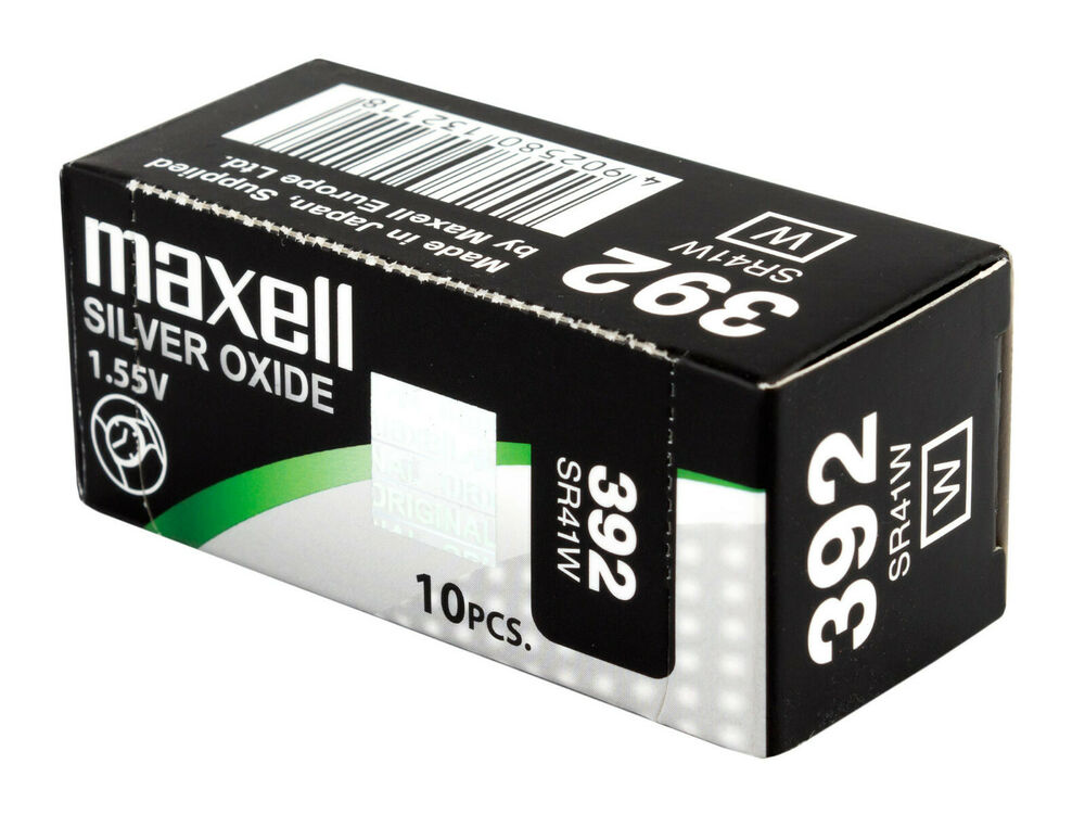 10 x Maxell 392 Pile Batterie Scatola Mercury Free Silver Oxide SR41W 1.55V_main_foto