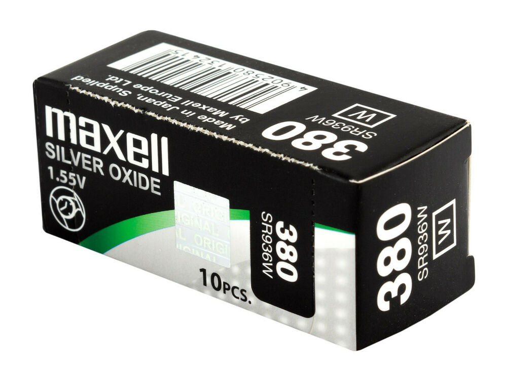 10 x Maxell 380 Pile Batterie Scatola Mercury Free Silver Oxide SR936W 1.55V_main_foto