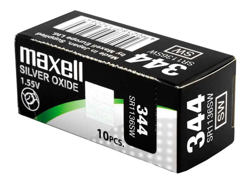 10 x Maxell 344 Pile Batterie Scatola Mercury Free Silver Oxide SR1136SW 1.55V_main_foto