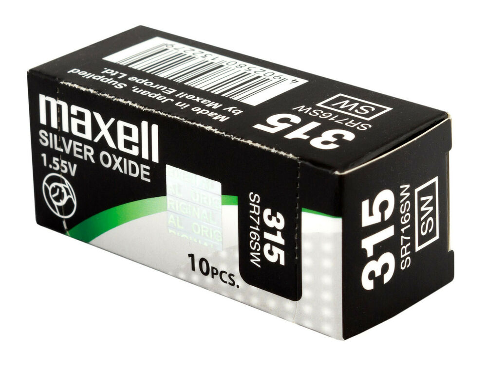 10 x Maxell 315 Pile Batterie Scatola Mercury Free Silver Oxide SR716SW 1.55V_main_foto