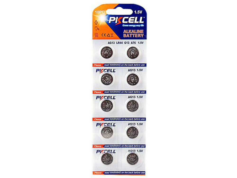 10 x PKCell A76 AG13 G13A LR44 1.5V Pila Batteria Battery Blister Button Cell_main_foto