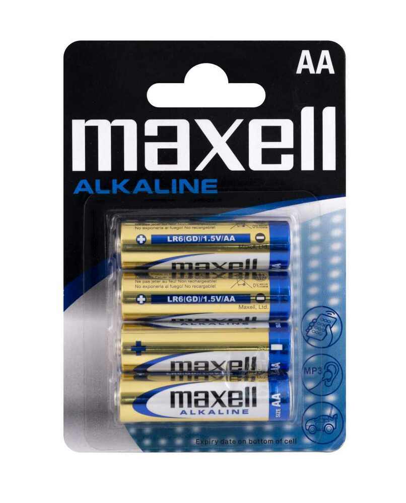 4 x Maxell Pile Stilo Batterie Alcaline AA LR6 Blister Battery Confezione da 4_main_foto