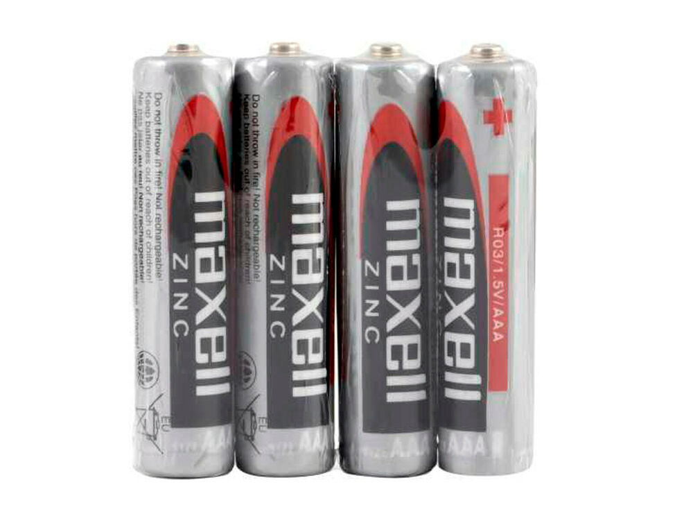 4 x Maxell Pile Ministilo Batterie Zinco Manganese AAA R03 SUM4SP Shrink Battery_main_foto
