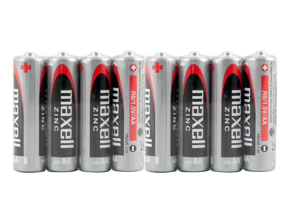 8 x Maxell Pile Stilo Batterie Zinco Manganese AA R6 SUM3P Shrink Battery_main_foto