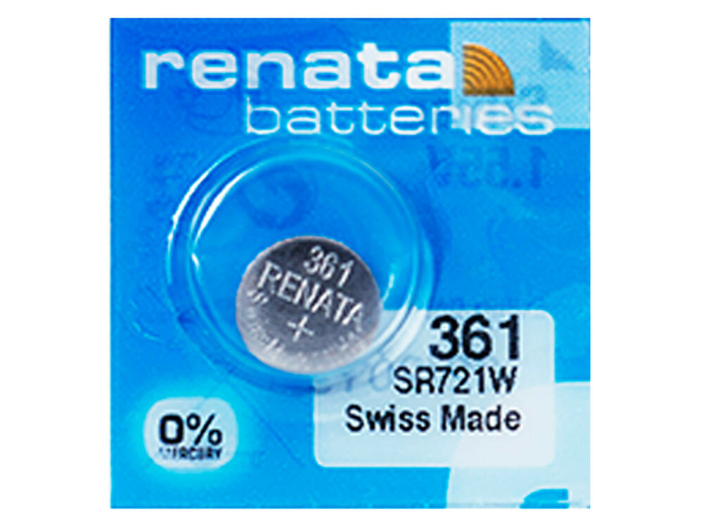 Renata 361 Pila Batteria Orologio Mercury Free Silver Oxide SR721W Swiss 1.55V_main_foto