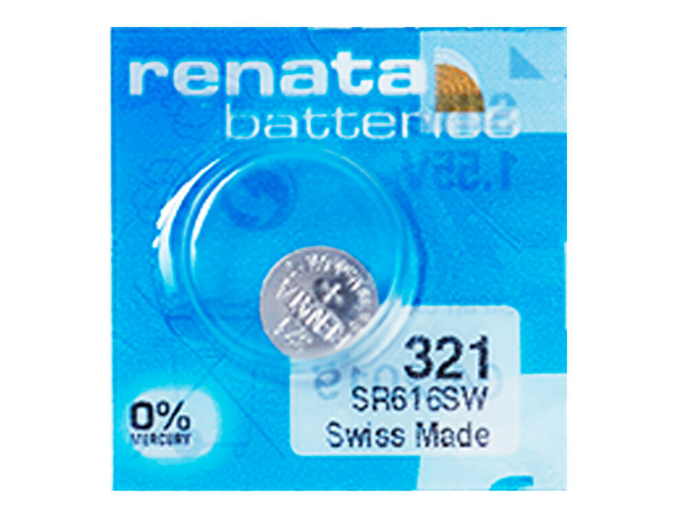 Renata 321 Pila Batteria Orologio Mercury Free Silver Oxide SR616SW Swiss 1.55V_main_foto