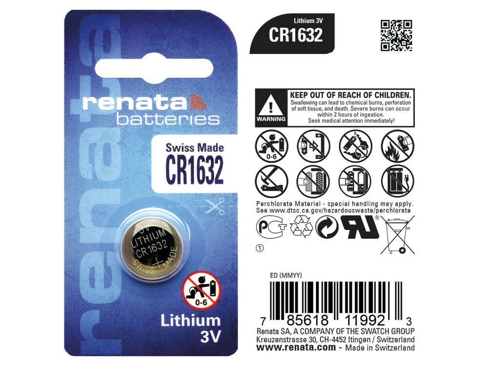 Renata CR1632 3V Pila Batteria Cell Coin replace CR BR DL ECR KCR LM ML 1632_main_foto