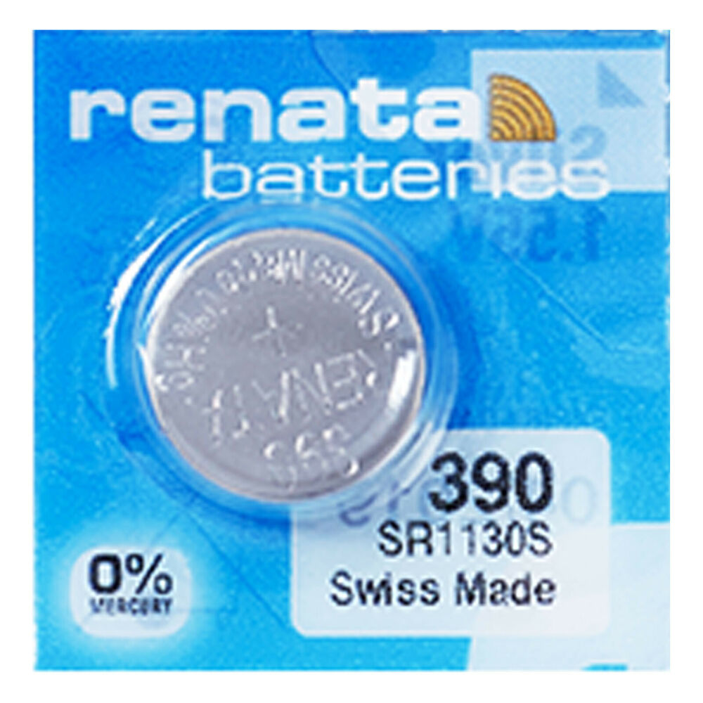 Renata 390 Pila Batteria Orologio Mercury Free Silver Oxide SR1130SW Swiss 1.55V_main_foto