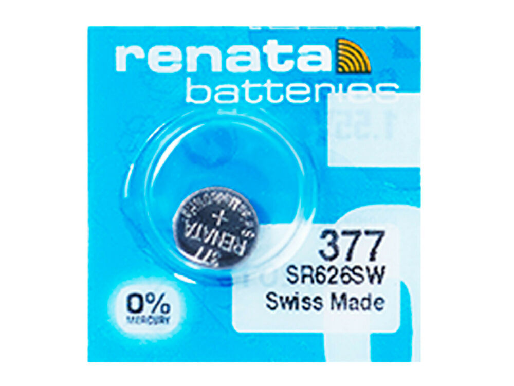 Renata 377 Pila Batteria Orologio Mercury Free Silver Oxide SR626SW Swiss 1.55V_main_foto