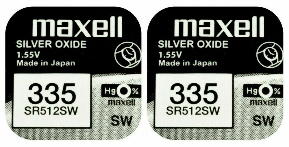 2 x Maxell 335 Pila Batteria Orologio Mercury Free Silver Oxide SR512SW 1.55V_main_foto
