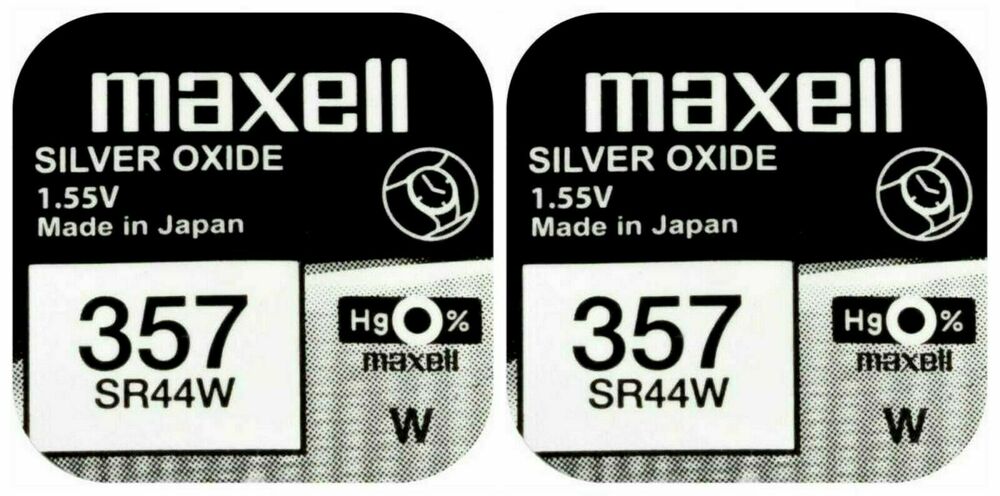 2 x Maxell 357 303 Pila Batteria Orologio Mercury Free Silver Oxide SR44W 1.55V_main_foto