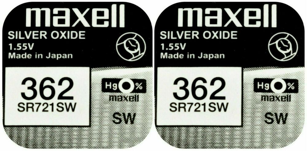 2 x Maxell 362 Pila Batteria Orologio Mercury Free Silver Oxide SR721SW 1.55V_main_foto