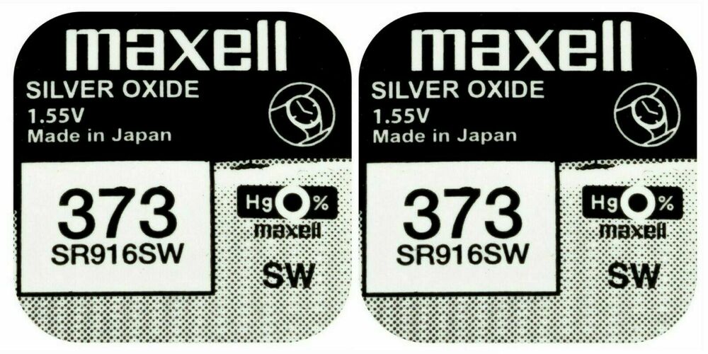 2 x Maxell 373 Pila Batteria Orologio Mercury Free Silver Oxide SR916SW 1.55V_main_foto
