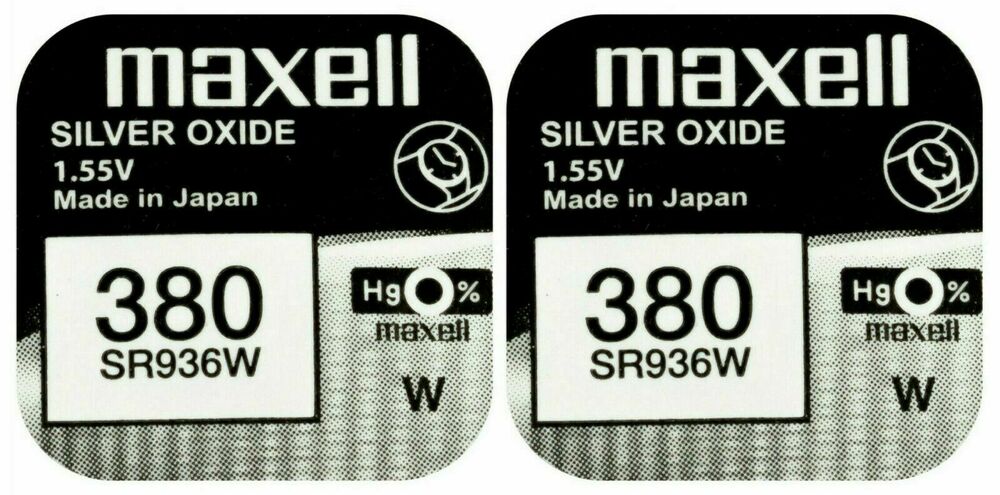 2 x Maxell 380 Pila Batteria Orologio Mercury Free Silver Oxide SR936W 1.55V_main_foto