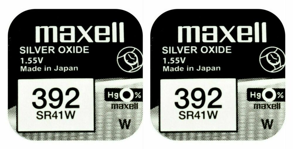 2 x Maxell 392 Pila Batteria Orologio Mercury Free Silver Oxide SR41W 1.55V_main_foto